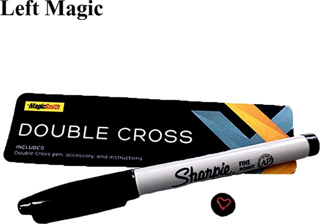 Left Magic Doppel Kreuz, Zaubertricks, Magie Requisiten, Schwarz - Bild 1