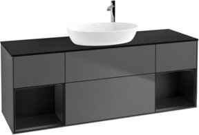 V&B Waschtischunterschrank Finion in Anthrazit lackiert, Breite: 160 cm, Tiefe: 50,1 cm, Höhe: 50,1 cm - Bild 1