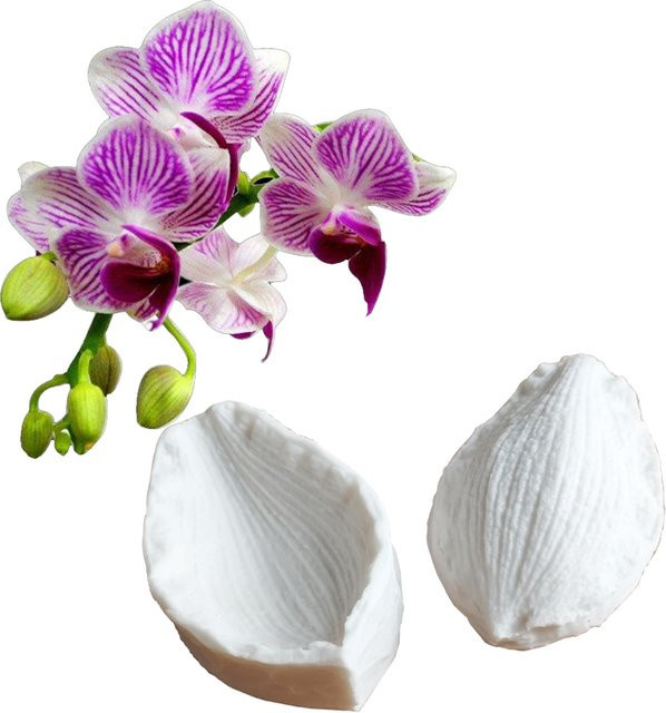 Byjunyeor Silikonform mit Schmetterlings- und Orchideenmuster in Weiß für Fondant und Kuchendekoration M2101 - Bild 1
