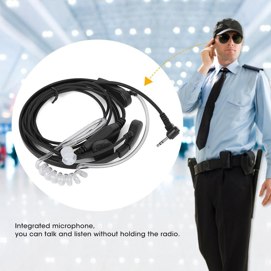 2er-Set Motorola Walkie Talkie Headset mit Kehlkopfmikrofon und Vibrationssensor, 2,5mm Anschluss, Schwarz und Transparent - Bild 5