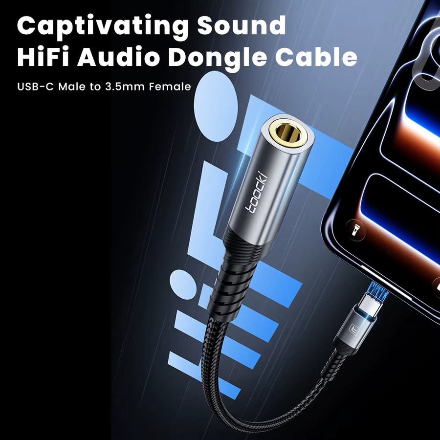Toocki Audio-Adapter USB-C oder Lightning auf 3,5 mm Klinke mit DAC-Chip für HiFi-Sound Android und iOS - Bild 2