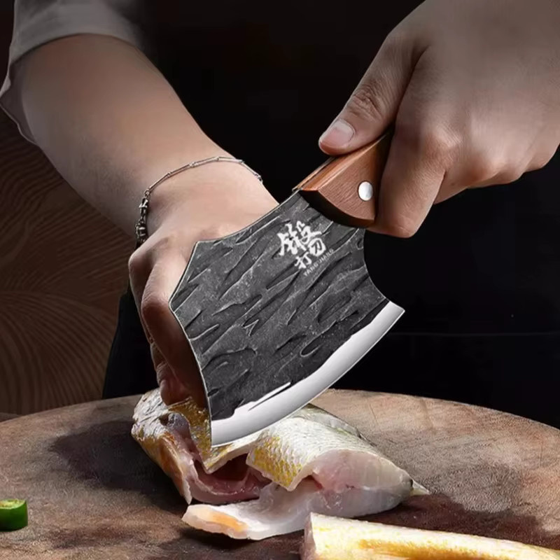 Seiko Mini-Kochmesser aus geschmiedetem Stahl mit Holzgriff für Fisch, Fleisch und Hausmannskost - Bild 4