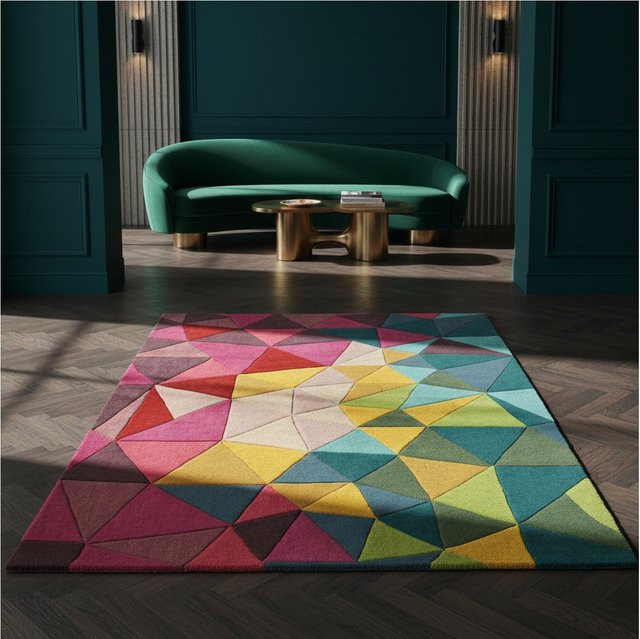 Schmutzabweisender Wollteppich DERWENT Kadima Bunt mit High-Low-Effekt B/B: 200 x 290 cm - Bild 1