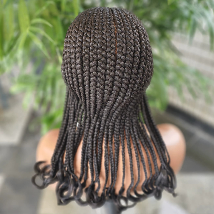 Ultimate Synthetische Cornrows Perücke, Vollspitze mit Babyhaar, Unisex, 45,7 cm - Bild 4