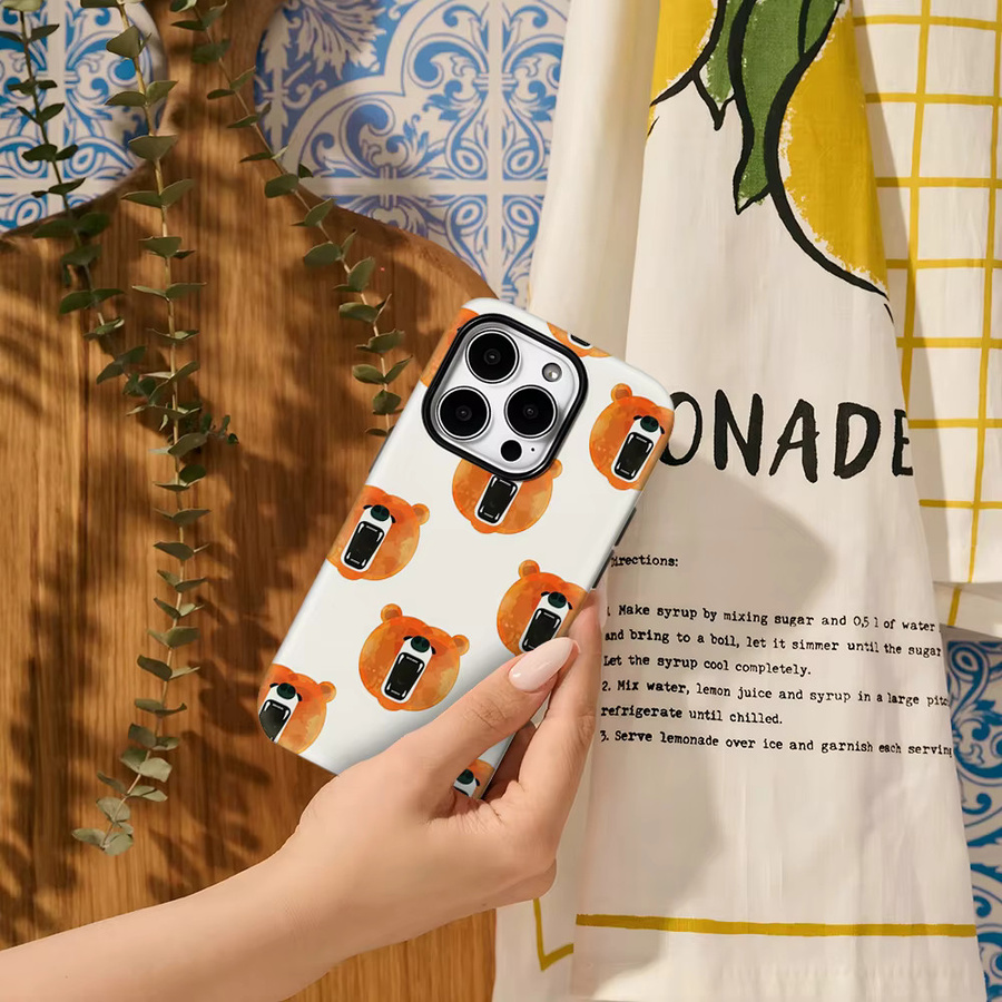 Potdemiel Bären-Gesicht Smartphone Schutzhülle für iPhone Modelle in Multicolour mit doppelschichtiger Rückseite - Bild 3