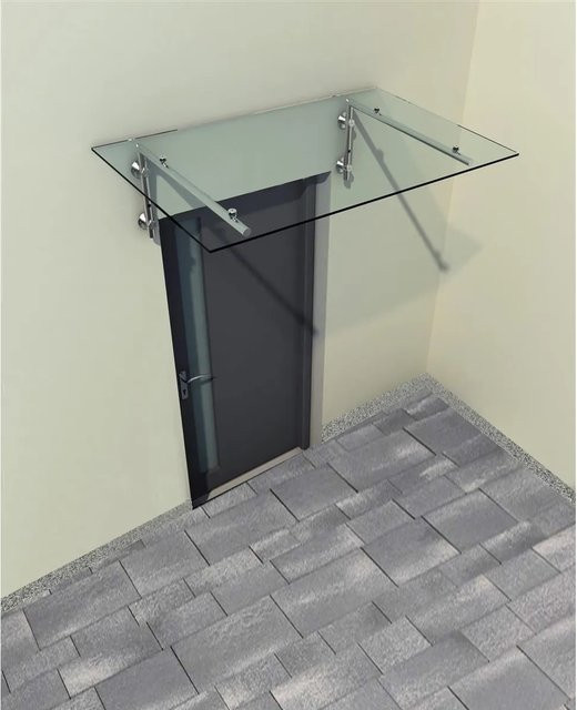 Glaszentrum Hagen Glasvordach Typ L aus VSG in Klarglas, B: 200 cm, T: 90 cm - Bild 1