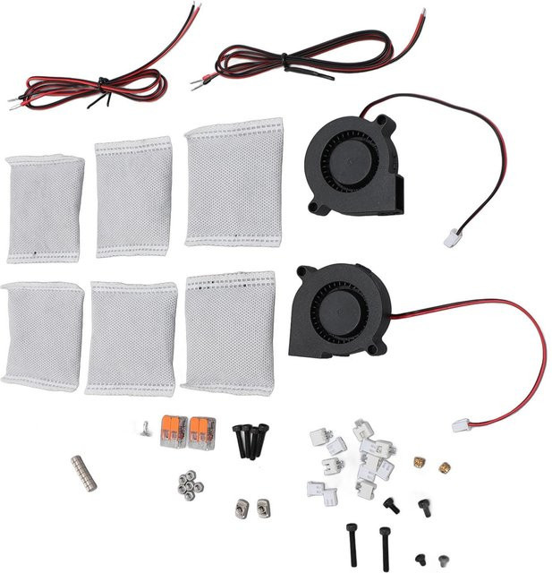 Igeteck Aktivkohlefilter für 3D-Drucker mit Ventilator, nachfüllbar, Farbe: Weiß - Bild 1