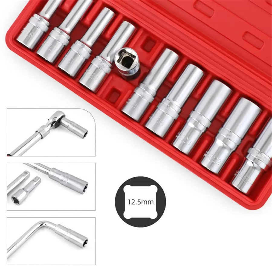 XMSJ E-Torx Steckschlüssel Set mit 1/4 Zoll Antrieb, E4-E24 Stern Bits in Silber - Bild 2