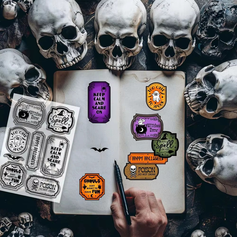 Transparenter Stempel für Scrapbooking und Kartenherstellung mit Halloween-Motiv, Farbe: Transparent - Bild 2