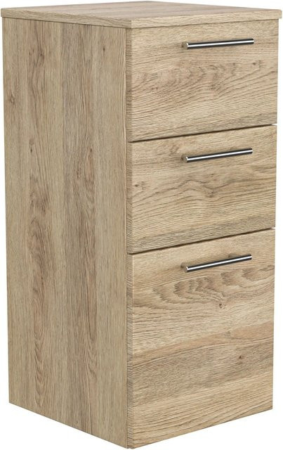 Posseik Bad-Hängeschrank Eiche Braun mit Soft-Close-Türen und internen Schubladen, Modernes Design - Bild 1