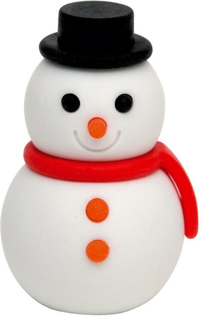 Uljö Radiergummi Schneemann in Weiß - Bild 1
