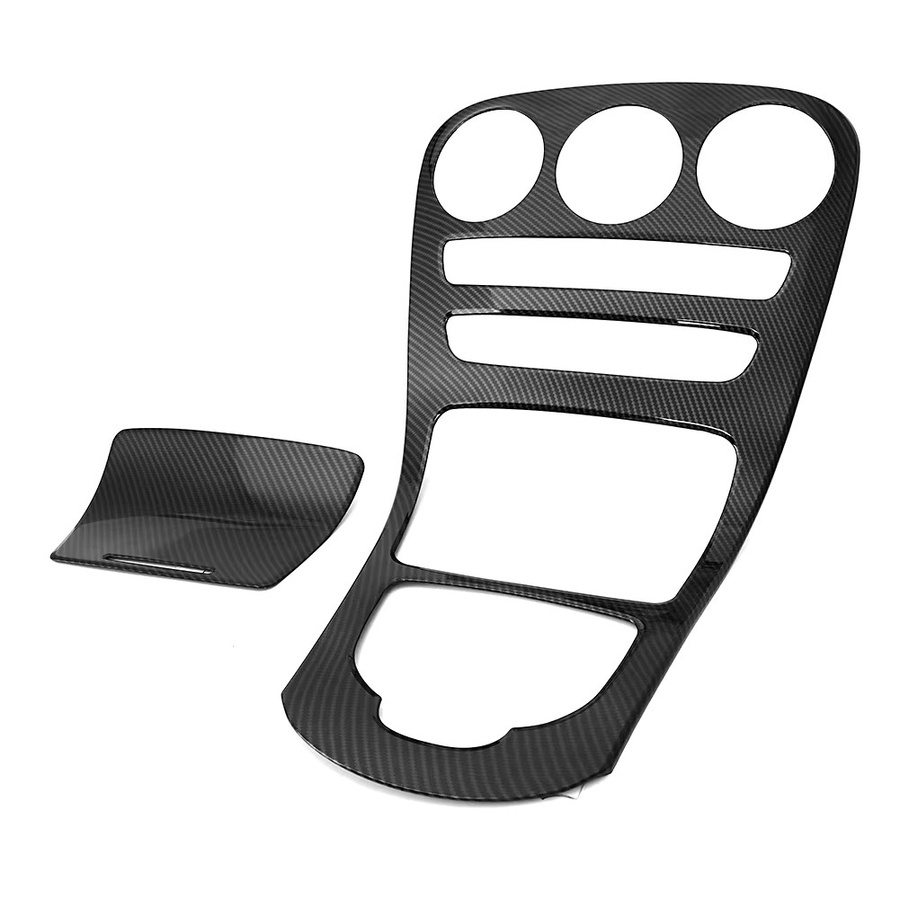 Auto Center Konsole Panel Dekoration Abdeckung in Carbon Fiber Optik für Mercedes Benz C-Klasse W205 und GLC X253, Farbe: Schwarz - Bild 3