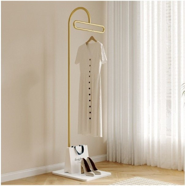 LIUSHADUOLA Kleiderständer Modern aus Metall in Beige und Gold mit glänzender Oberfläche - Bild 1