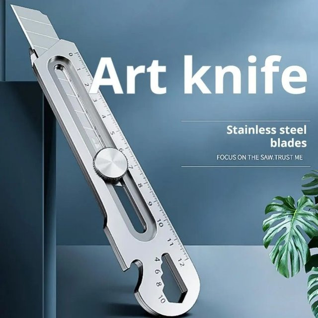 6-in-1 Multifunktions-Universalmesser aus Edelstahl in Silber mit 18mm Snap-Off Klinge - Bild 1