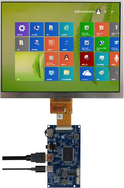 Heyman HJ080IA-01E 8 Zoll IPS LCD-Monitor mit 4:3 Format, tragbarer Mini HDMI und Typ-C Display für Raspberry Pi und DIY-Projekte - Bild 1