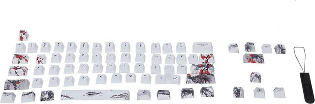 Wangjiang Pflaumenblüten Keycap Design in Weiß kompatibel mit 6164 für deine DIY mechanische Tastatur - Bild 1