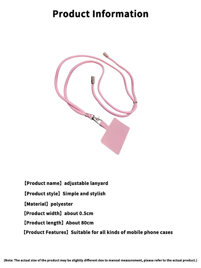 Maerknon Universelles verstellbares Telefon-Lanyard in Pink mit Anti-Verlust-Funktion und abnehmbarem Umhängeband für mobile Schlüsselanhänger und Karten - Bild 4