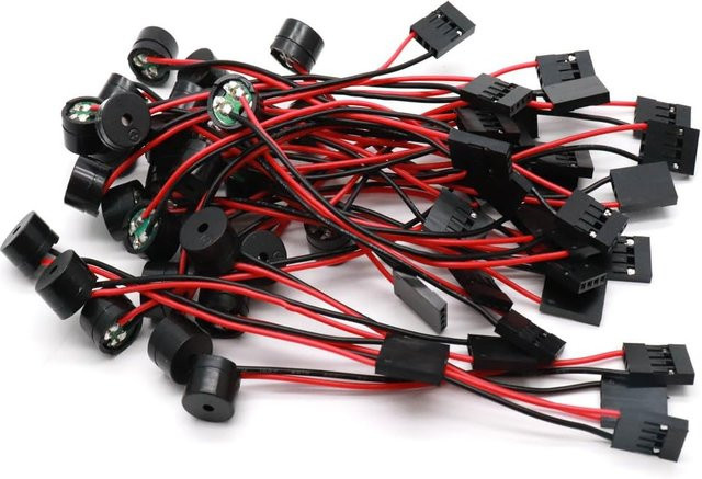 AOKIN 20er Pack Mini PC Motherboard Lautsprecher 4 Pin Interne Code Beep Alarm Summer in Schwarz - Bild 1