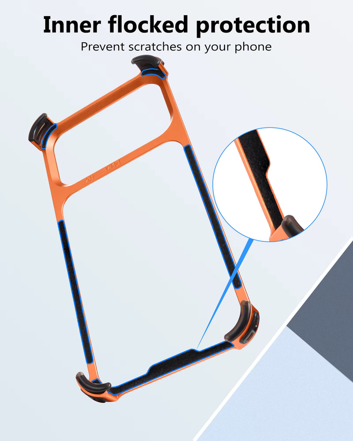 Eary Metall-Handyhülle für iPhone 17 Pro und iPhone 17 Pro Max in Orange, Rahmenloser Bumper-Schutz mit Stoßfestigkeit und Anti-Fall-Funktion - Bild 5
