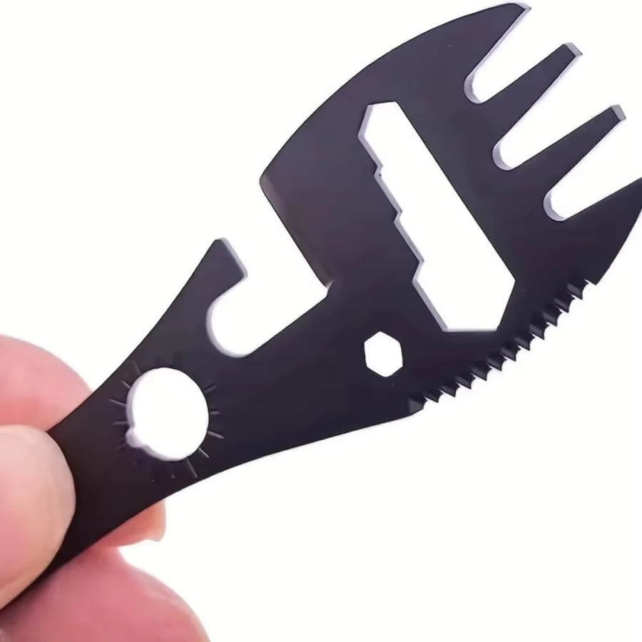 LISM Multifunktions-Spork aus Edelstahl in Schwarz Matt mit Dosenöffner und Flaschenöffner als tragbares Camping-Multitool - Bild 3