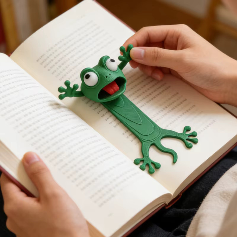 3D-gedrucktes Frosch-Lesezeichen aus Kunststoff in Grün - Bild 4