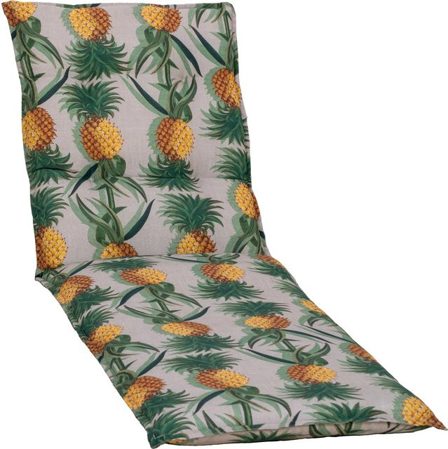 Beo Liegenauflage Treffelstein mit Ananas-Motiv in Hellgrau und Multicolour, atmungsaktiver Schaumstoff und Baumwoll-Polyester-Mix - Bild 1