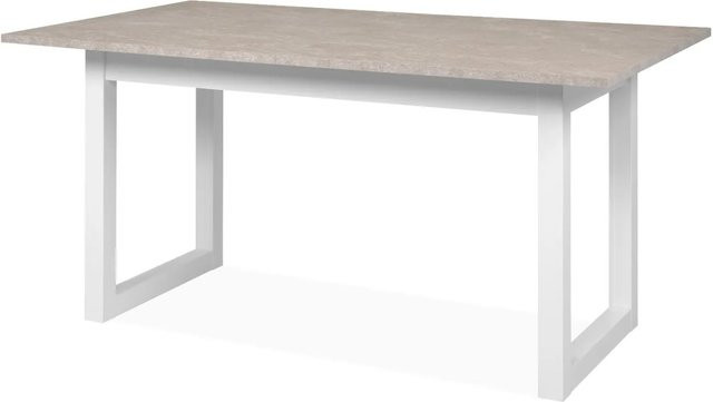 Furn.Design Esstisch Visby modern ausziehbar in Weiß und Beige B/T/H: 200 x 160 x 75 cm - Bild 1