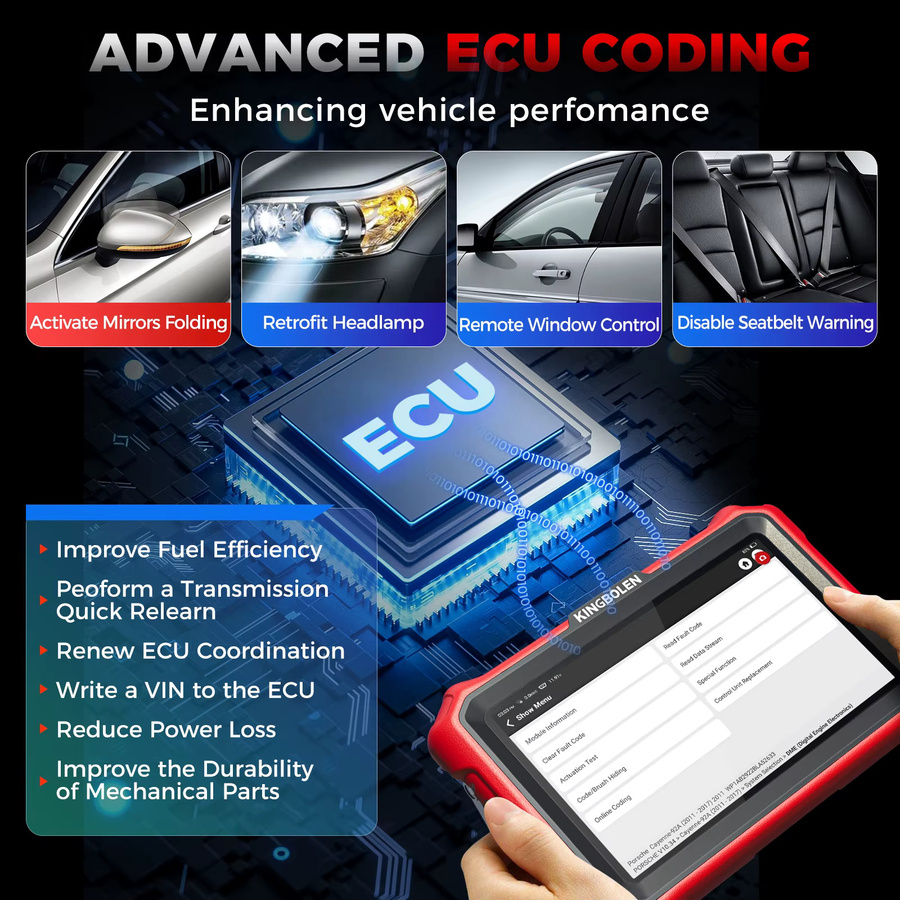 KINGBOLEN K8 PRO All System Bidirektionales OBD2-Diagnosetool mit 34 Reset-Funktionen, ECU-Codierung, FCA CAN FD & DOIP - Bild 3
