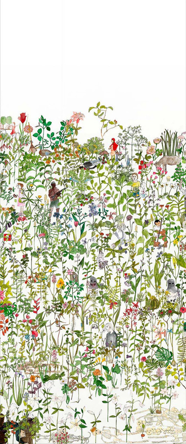 NLXL Mural Enchanted Garden Klebe-Wandtattoo mit floralem Design in Mehrfarbig - Bild 1