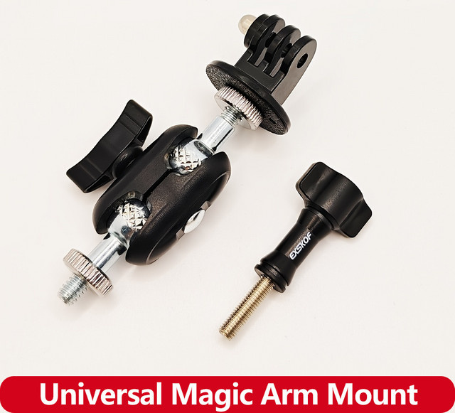 EXSKOF Universeller Magic Arm Halter mit Doppel-Kugelköpfen und 1/4-Zoll-Schrauben in Schwarz für GoPro, Insta360, OSMO, Monitor, LED-Licht und Mikrofon - Bild 1