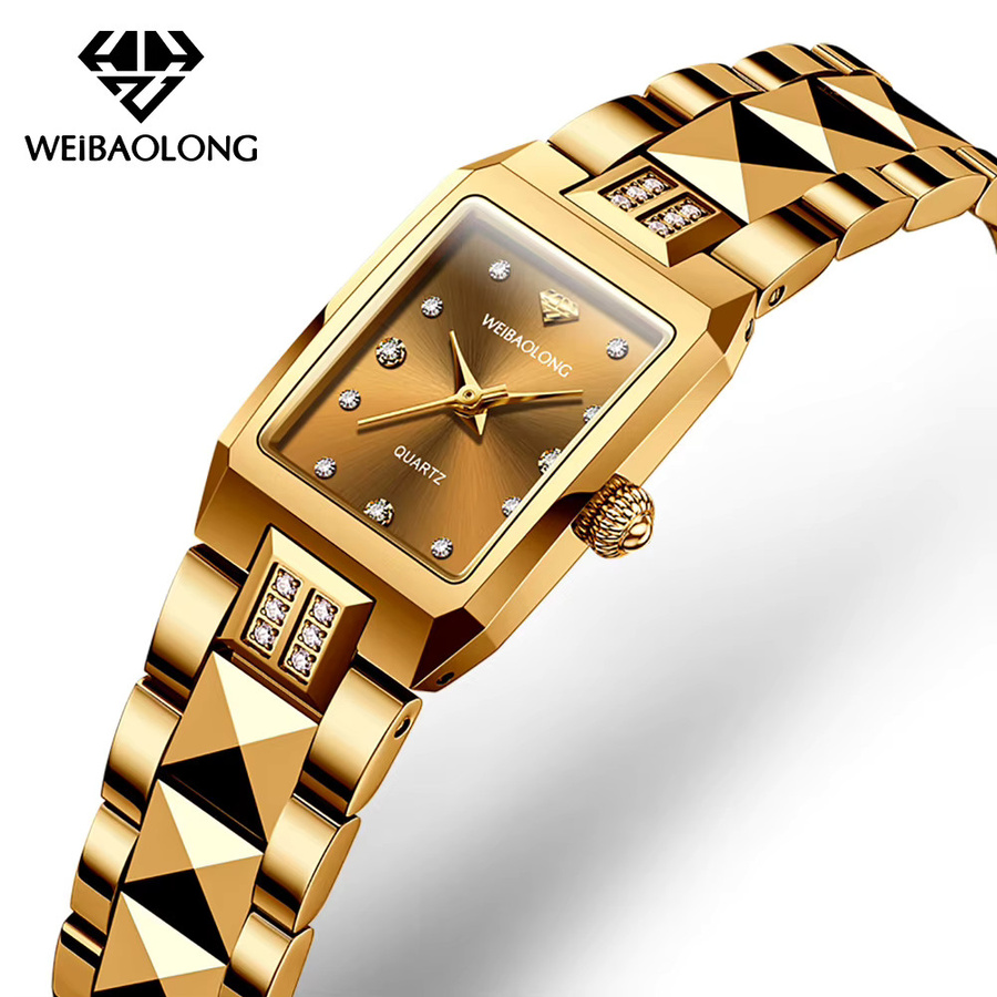 WEiBAOLONG Armbanduhr, Diamant, Quarz, Edelstahl, Roségold, Damen - Bild 2