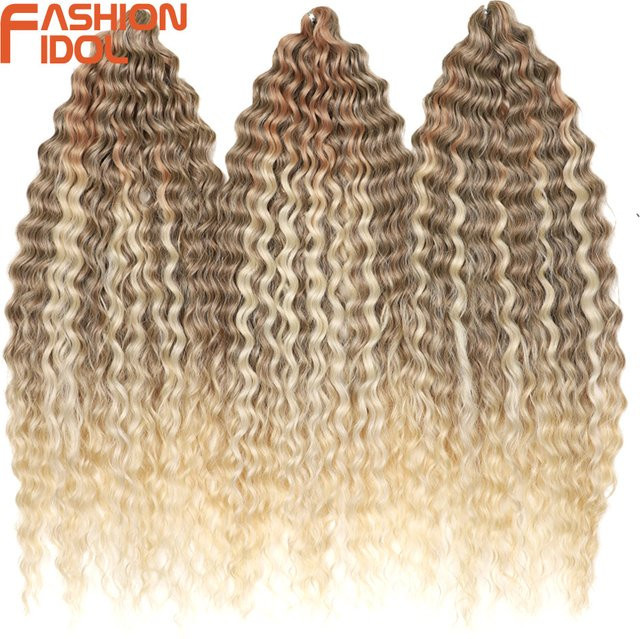 MODE IDOL Haar Extensions Synthetische Flechten, Ombre Regenbogen, 3 Stück - Bild 1