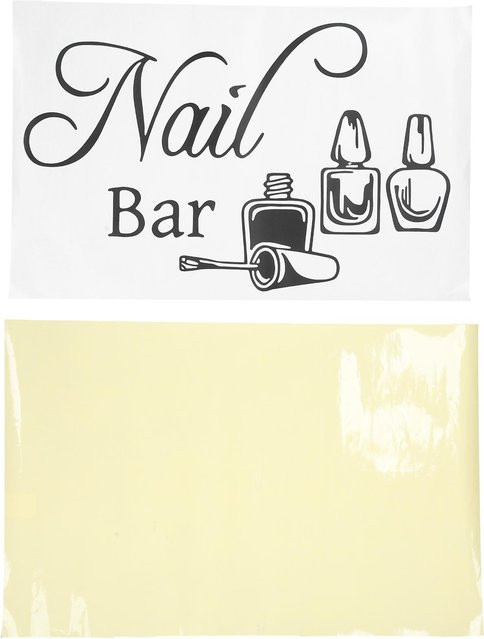 Koogeelife Selbstklebender Wandaufkleber für Nagelsalon und Maniküre in Beige und Weiß - Bild 1