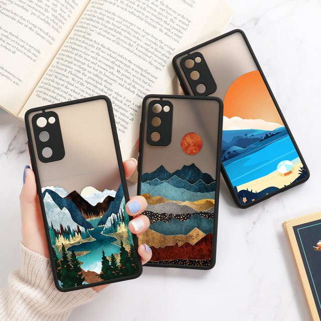 Samsung Handyhülle Sonnenuntergang Matt mit weicher TPU Stoßstangen Abdeckung in Multicolour für S24 Ultra S23 S22 Plus S21 FE S20 A54 5G A55 A53 A52 A35 A34 A33 A32 A13 A05 - Bild 1