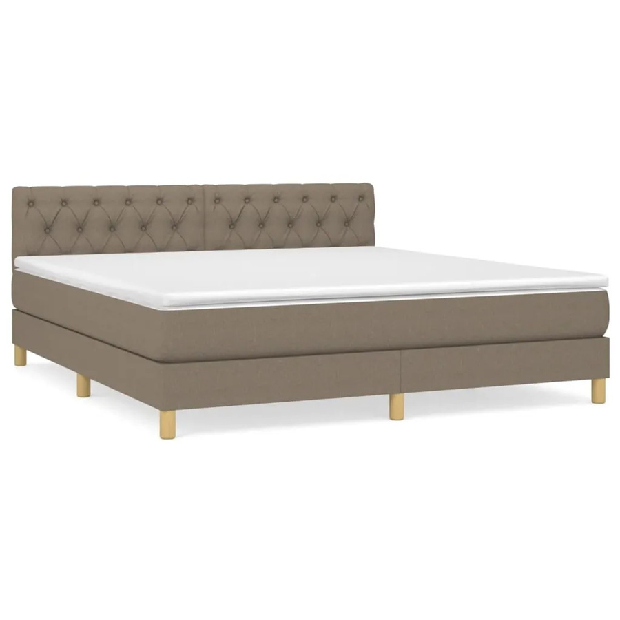 vidaXL Boxspringbett Hybrid mit Matratze und Taschenfederkern in Taupe, B/T: 160 x 200 cm - Bild 2