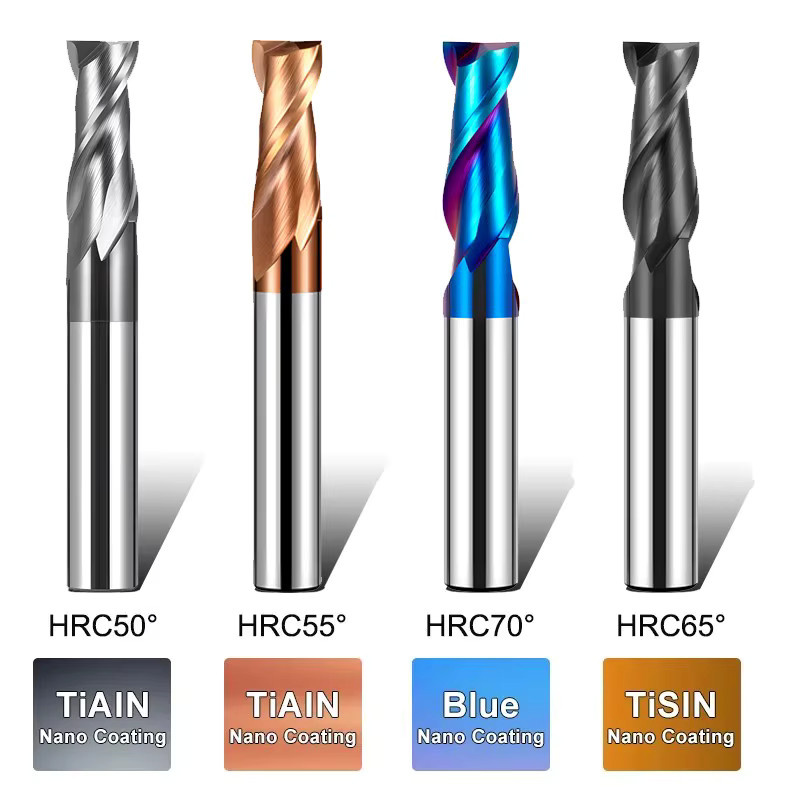 Shazam 2-Flöte Hartmetall-Flachfräser aus Wolframstahl für CNC-Maschinen, Farbe: Silber, Durchmesser: 1,0-20,0 mm - Bild 2