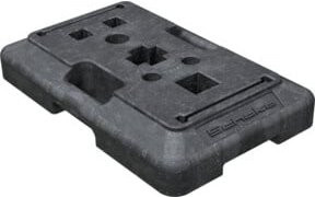 Schake Multifußplatte Schwarz mit 2 x gekreuzten 80 x 40 mm Einstecktaschen für 20 kg - Bild 1