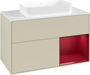 V&B Waschtischunterschrank Finion in Lackoptik, Breite: 100 cm, Tiefe: 60,3 cm - Bild 1