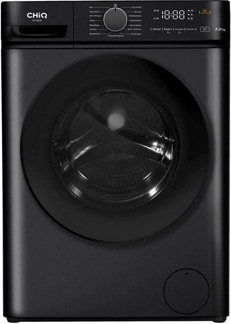 ChiQ Waschmaschine PW73863B Frontlader Schwarz mit 7 kg Kapazität B/H/T: 60 x 85 x 46,5 cm - Bild 1
