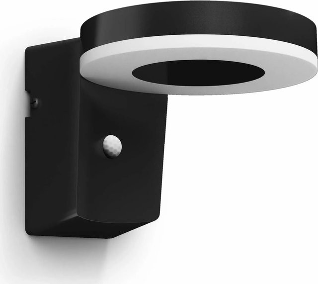 Philips Zonal Solar-Außenwandleuchte rund in Schwarz mit Bewegungsmelder und warmweißem LED-Licht (3.000 K) - Bild 1