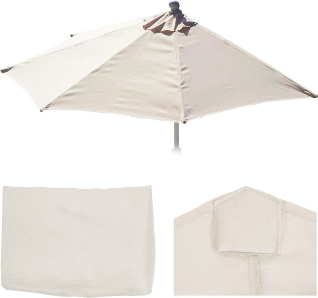 MCW Ersatzbezug für halbrunden Sonnenschirm Lorca in Creme mit UV-Schutz UPF 50+ aus Polyester - Bild 1