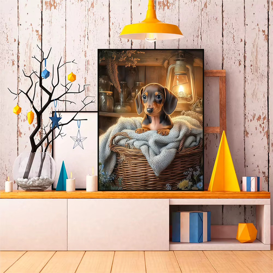 EverShine DIY Diamantmalerei Hund Mosaik mit runden Bohrern als 5D Stickerei Tier Kunst für deine Wanddekoration in Multicolour, Breite: 30,0 cm, Höhe: 20,0 cm - Bild 3