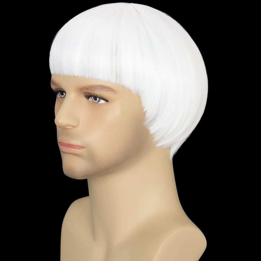 WHIMSICAL W Perücke, weißer Bowl-Cut mit Pony, Herren - Bild 5