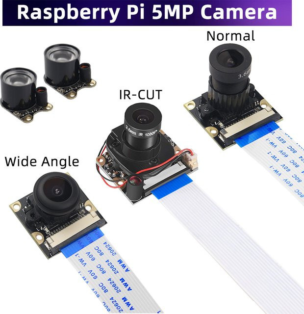 Raspberry Pi Kamera 5MP 1080P mit optionaler Nachtsicht, Weitwinkel Fisheye und IR-CUT sowie FF AF für Raspberry Pi 4B 3B+ 3B Null - Bild 1