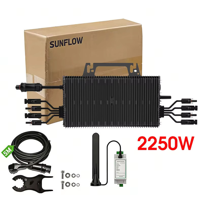 Sukflow Zero-Export Balkon-Solar-Mikrowechselrichter 2250W mit MPPT und WLAN-Überwachung, 230V EU-System, Schwarz - Bild 6