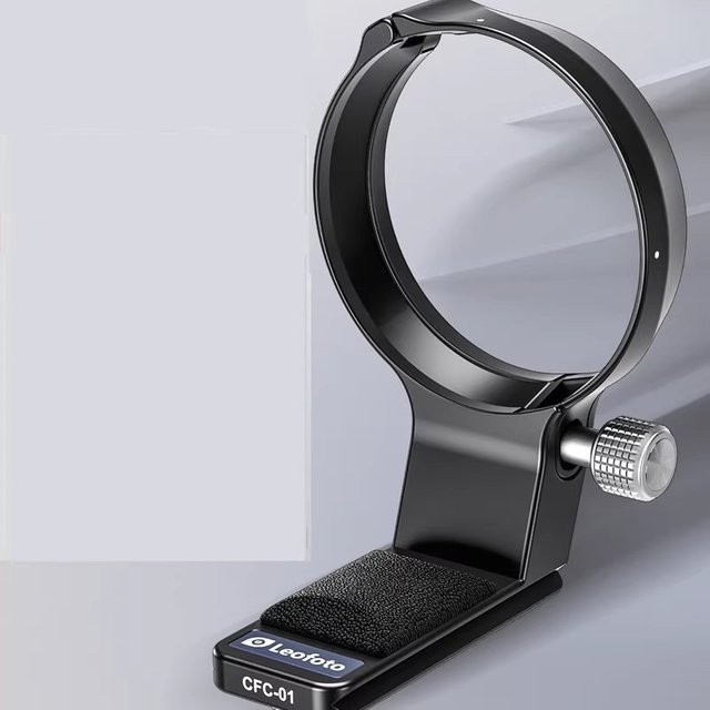 Leofoto Metall-Objektivkragen-Stativhalterungsring für Canon RF 100–500 mm F4.5-7.1 L IS USM in Schwarz mit Arca-Swiss Schnellwechselplatte - Bild 1