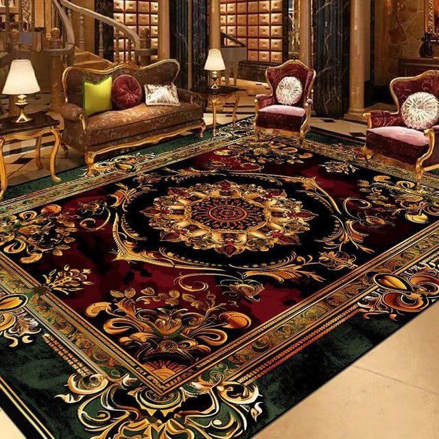 Karpetti Teppich in Übergröße, moderner orientalischer Design-Bodenmatten aus Flanell, rutschfest und waschbar, Multicolour, Breite: 100 cm, Länge: 120 cm - Bild 1