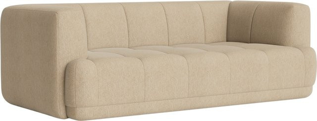 HAY Quilton 2 Sitzer Sofa mit Textilbezug in Beige und Quilting-Optik - Bild 1