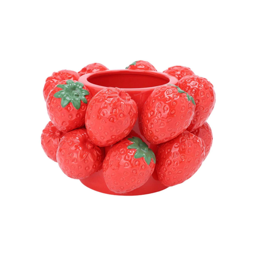 House of Nature Vase Strawberry Delight aus Keramik in Rot, Höhe: 14 cm - Bild 1