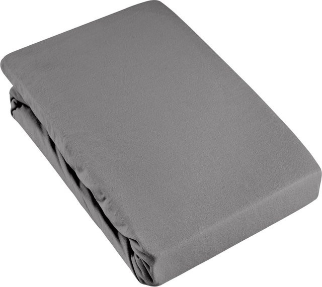 Modern Living Spannleintuch Basic aus Jersey in Anthrazit B/T/H: 140 x 200 cm - Bild 1